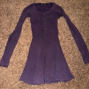Vintage 90’s Betsey Johnson Deep Purple Long Sleeve Thermal Dress